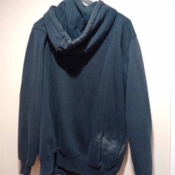 Carhartt Loose Fit Navy Hoody Sweatshirt (M) Bleach Damage 😳😭 Needs Love - Picture 5 of 8